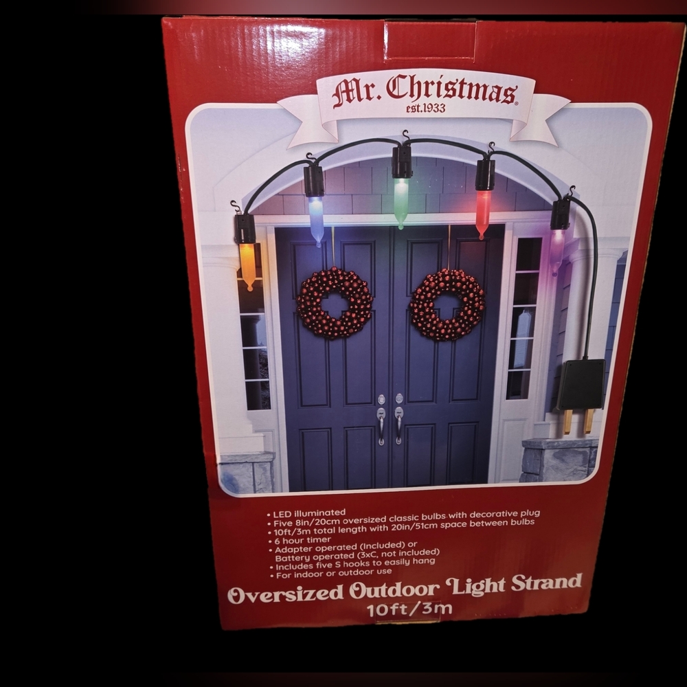 MR CHRISTMAS 10ft Oversized Light Strand w/ Jumbo Bulbs Viral TIKTOK New